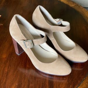 Me Too suede Mary Jane heels cutesy and demure